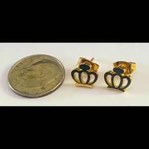 Eye Candy gold stainless steel crown studs